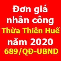 Đơn giá nhân công xây dựng tỉnh Thừa Thiên Huế 2020