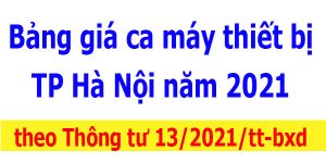 Bảng giá ca máy thành phố Hà Nội 2022