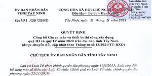 Quyết định 3131/QĐ-UBND Bảng giá ca máy tỉnh Tây Ninh năm 2022