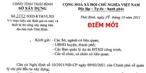 Bảng giá ca máy tỉnh Thái Bình Công bố 2252/SXD-KT&VLXD