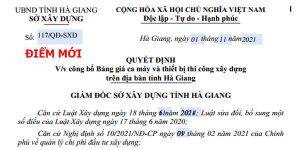 Quyết định 117/QĐ-SXD Bảng giá ca máy tỉnh Hà Giang