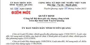 Đơn giá xây dựng tỉnh Tuyên Quang Quyết định 128/QĐ-UBND 17/3/2022
