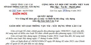 bảng giá ca máy tỉnh Lào Cai Quyết định 232/QĐ-SGTVTXD