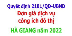 đơn giá dịch vụ công ích đô thị Hà Giang năm 2022