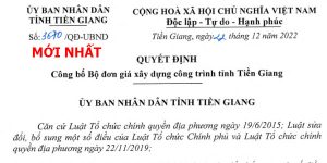 quyết định 3670/qđ-ubnd đơn giá tỉnh Tiền Giang
