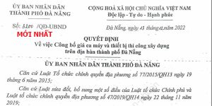 Quyết định 3200/qđ-ubnd bảng giá ca máy Đà Nẵng năm 2023