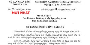 Quyết định 03/QĐ-UBND Đơn giá xây dựng tỉnh Đắk Lắk năm 2023