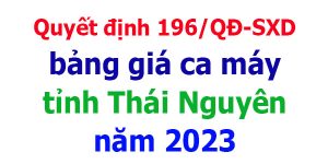 bảng giá ca máy tỉnh Thái Nguyên năm 2023