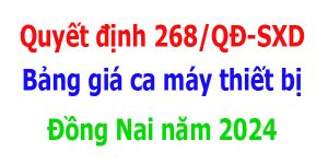 bảng giá ca máy tỉnh Đồng Nai năm 2024