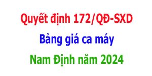 bảng giá ca máy tỉnh Nam Định năm 2024