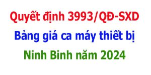bảng giá ca máy thiết bị tỉnh Ninh Bình năm 2024