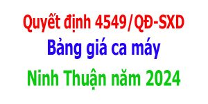 Bảng giá ca máy tỉnh Ninh Thuận năm 2024