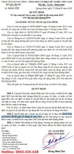 Quyết định 68/QĐ-SXD Bảng giá ca máy tỉnh Quảng Bình năm 2024
